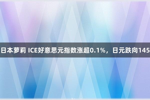 日本萝莉 ICE好意思元指数涨超0.1%，日元跌向145
