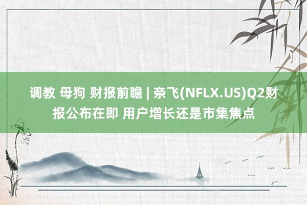 调教 母狗 财报前瞻 | 奈飞(NFLX.US)Q2财报公布在即 用户增长还是市集焦点
