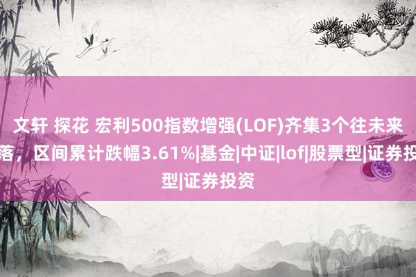 文轩 探花 宏利500指数增强(LOF)齐集3个往未来下落，区间累计跌幅3.61%|基金|中证|lof|股票型|证券投资