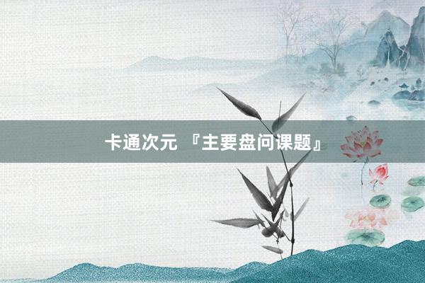卡通次元 『主要盘问课题』