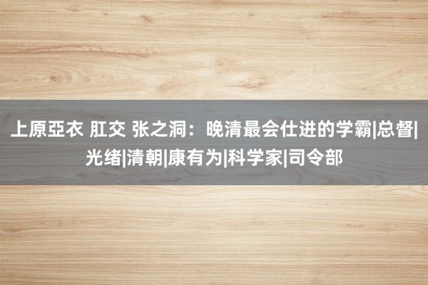 上原亞衣 肛交 张之洞：晚清最会仕进的学霸|总督|光绪|清朝|康有为|科学家|司令部