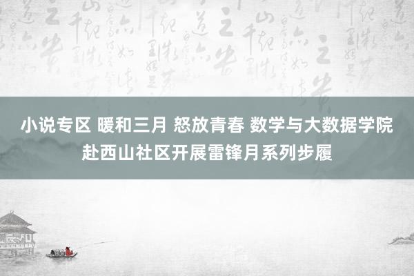 小说专区 暖和三月 怒放青春 数学与大数据学院赴西山社区开展雷锋月系列步履