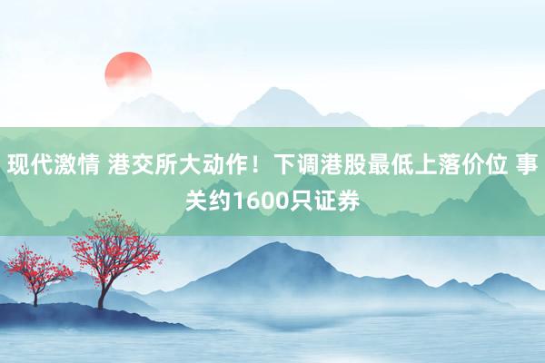 现代激情 港交所大动作！下调港股最低上落价位 事关约1600只证券