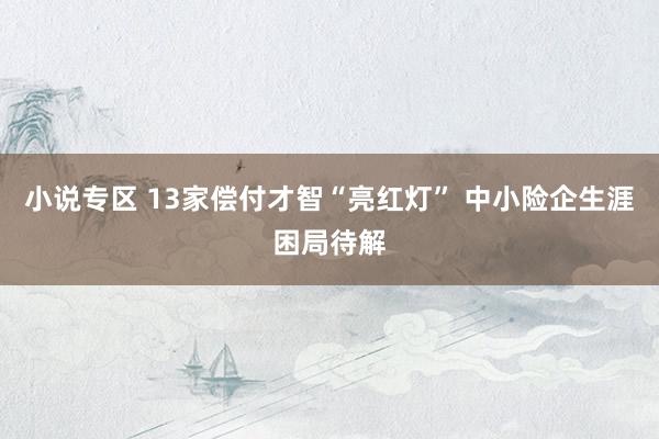 小说专区 13家偿付才智“亮红灯” 中小险企生涯困局待解