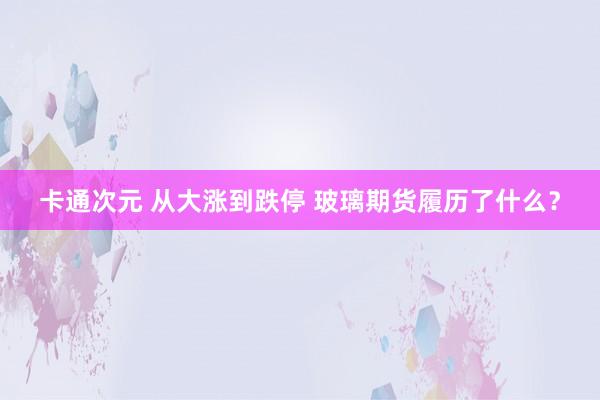 卡通次元 从大涨到跌停 玻璃期货履历了什么？